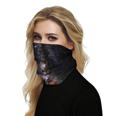 Star digital print outdoor cycling mask cover neck multi-purpose beanie headband headband