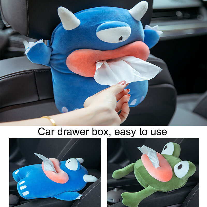 Caja de pañuelos de coche de dibujos animados para niña, decoración de coche, accesorios, pañuelos