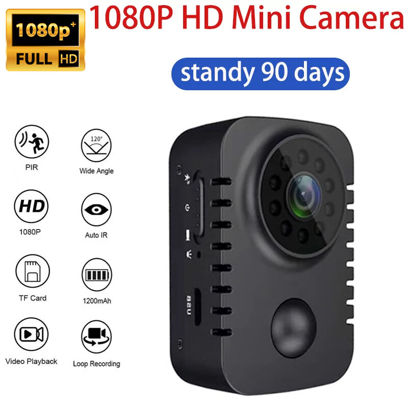 Kamera Tubuh Mini HD 1080P Kamera Video Sudut Lebar Kamera Saku Keamanan Perekam Visi Malam Diaktifkan Gerak Nirkabel MD29