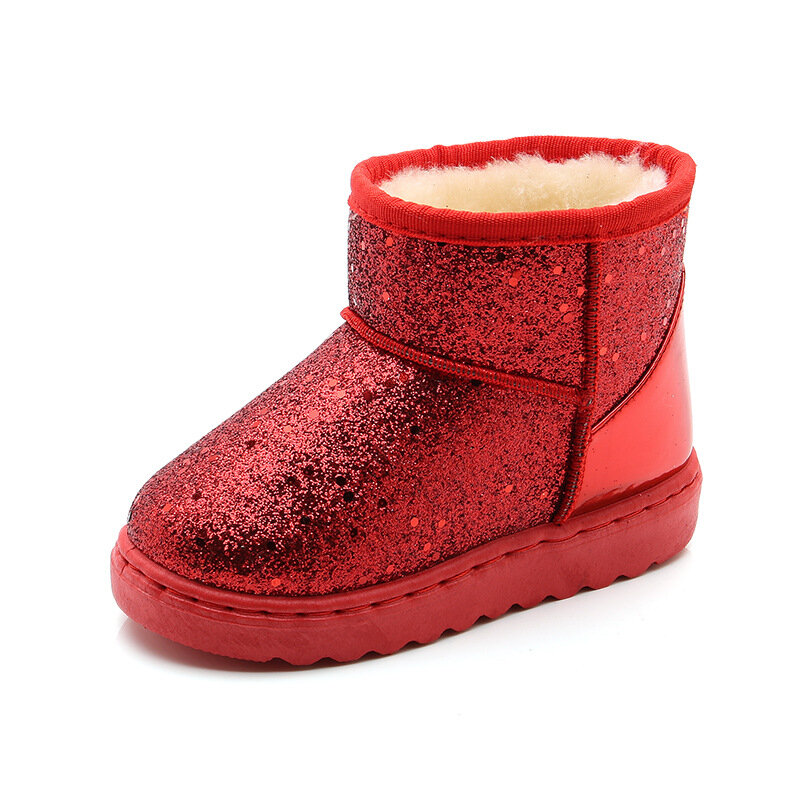 Botas de nieve a la moda para niños y niñas, zapatos gruesos de algodón, fondo suave de felpa cálida, botas de esquí de invierno, 2020