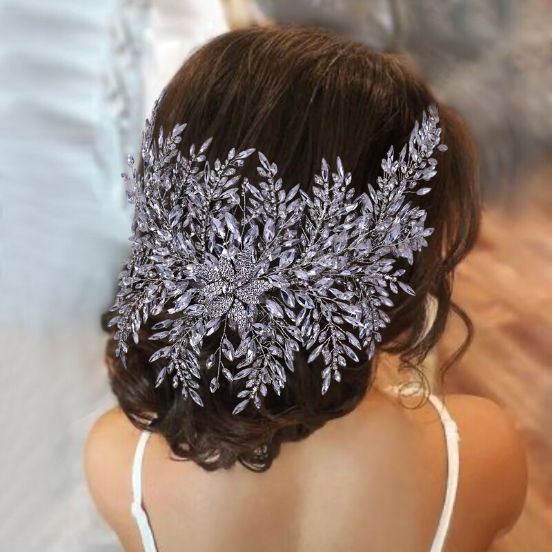 Luksusowa panna młoda Tiara kryształowe nakrycia głowy Rhinestone stroik ślubny akcesoria do włosów ślubne akcesoria ślubne kobiety Hairband