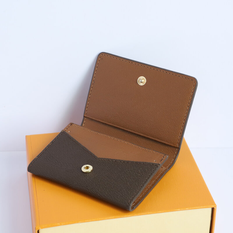 Business Card Holder Top Quality Design Traffic Credit Card Genuine Leather Paper Money Coin Purse 63081 With Box Fast Delivery