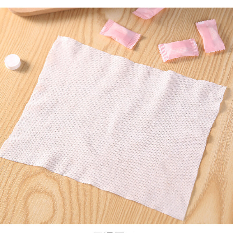 O algodão puro descartável comprimiu a água portátil da toalha de rosto do curso toalhetes molhados guardanapo de toalha ao ar livre umedecido tecidos