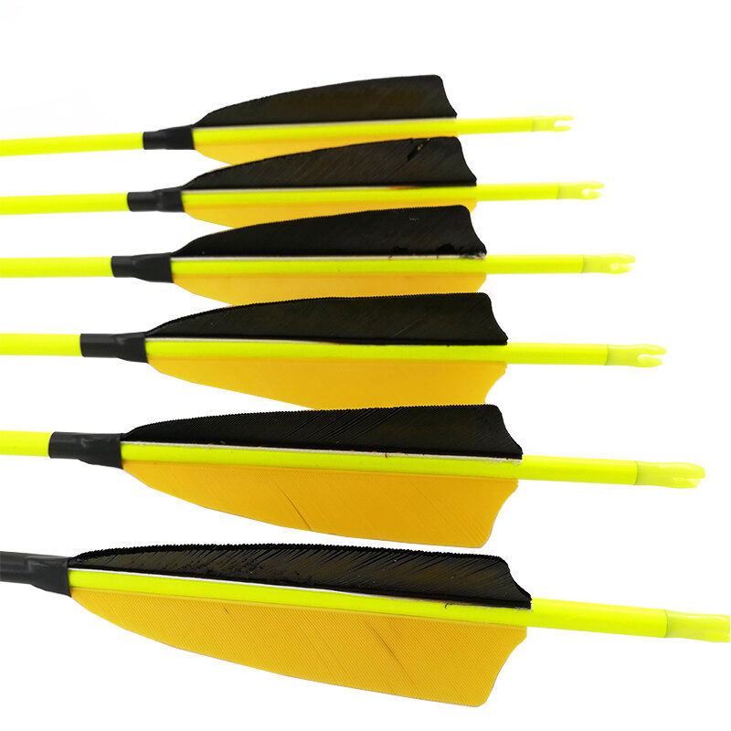 Linkboy-Flecha de carbono puro para tiro con arco, 30 pulgadas, ID4.2mm, 4 pulgadas, pluma de pavo, 80gr de puntas, recurvo, para caza, 12 Uds.