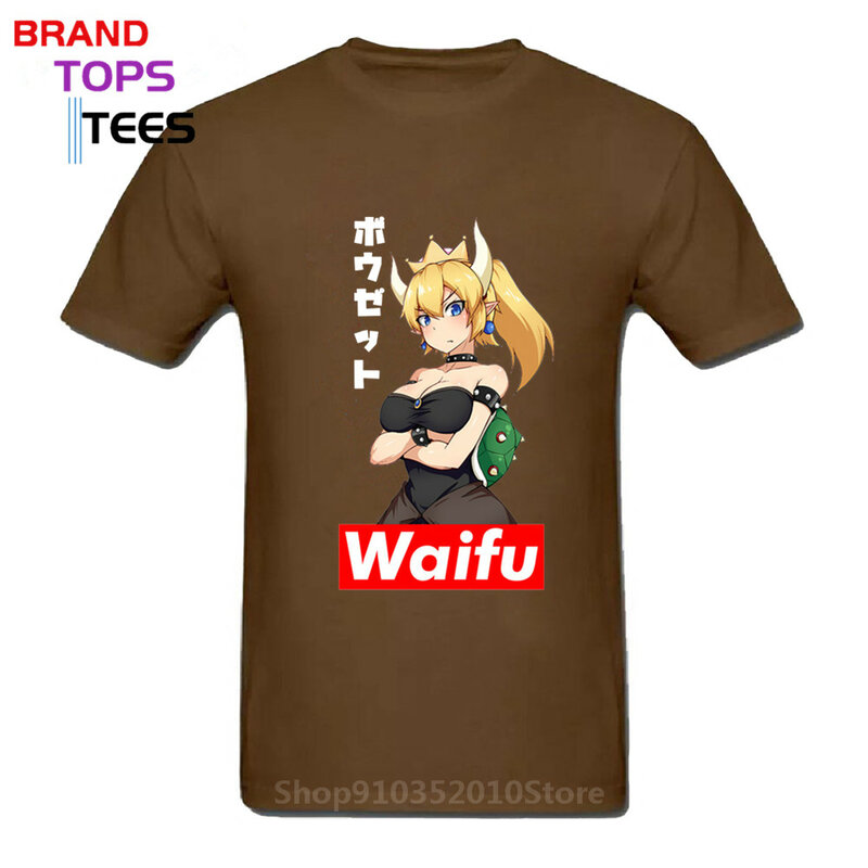 Japanese Waifu shirt homme Sexy Anime Waifu Ahegao T shirt men camiseta streetwear Bowsette Tees Waifu materials t-shirt for men