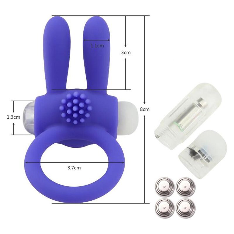 EXVOID Rabbit Penis Vibrator Ring Delay Ejacualtion Clitoris Stimulate Elastic Vibrating Cock Silicone Ring Sex Toys for Men