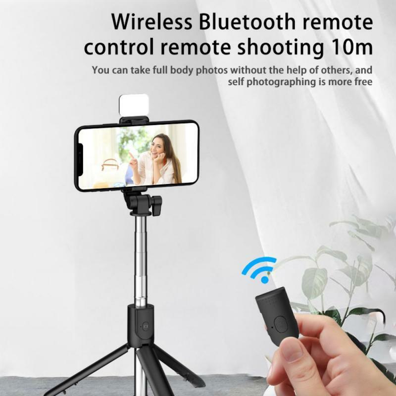 Trípode con control remoto inalámbrico para selfi, Mini palo extensible con rotación de 360 °, soporte para teléfono, para teléfonos inteligentes y Gopro