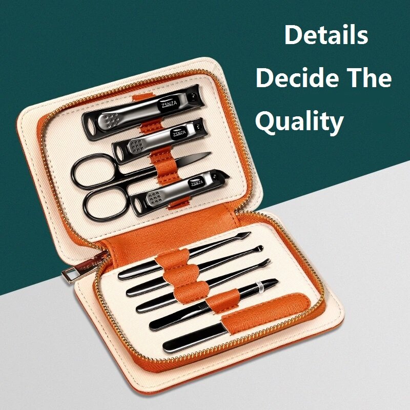 Conjunto de manicure 9 em 1 alicate de unha cutícula pinças professinal clippers prego tesoura para aparar fingernail care ferramenta kits