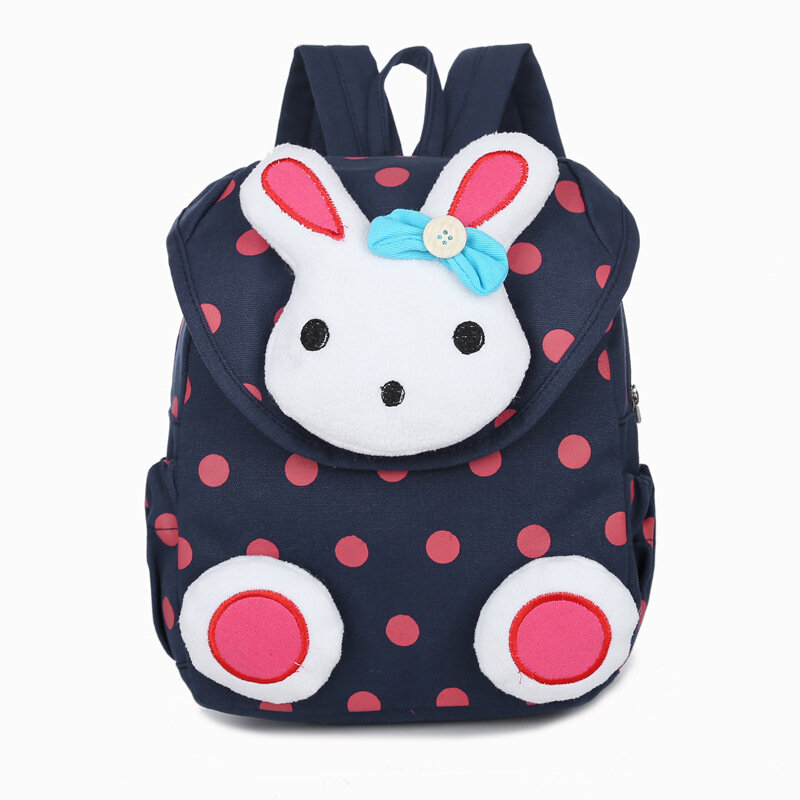 Mochilas com estampa de desenho animado, mochilas escolares para meninos e meninas, bolsa de nylon com estampa de coelho para jardim de infância