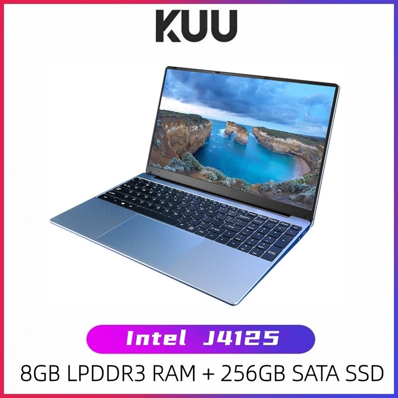 KUU A10 15.6 "FHD (1.920x1.080) IPS 인텔 셀러론 J4125 8GB RAM 256GB SSD 울트라 HD 그래픽 600 Windows 10 WiFi Office Study
