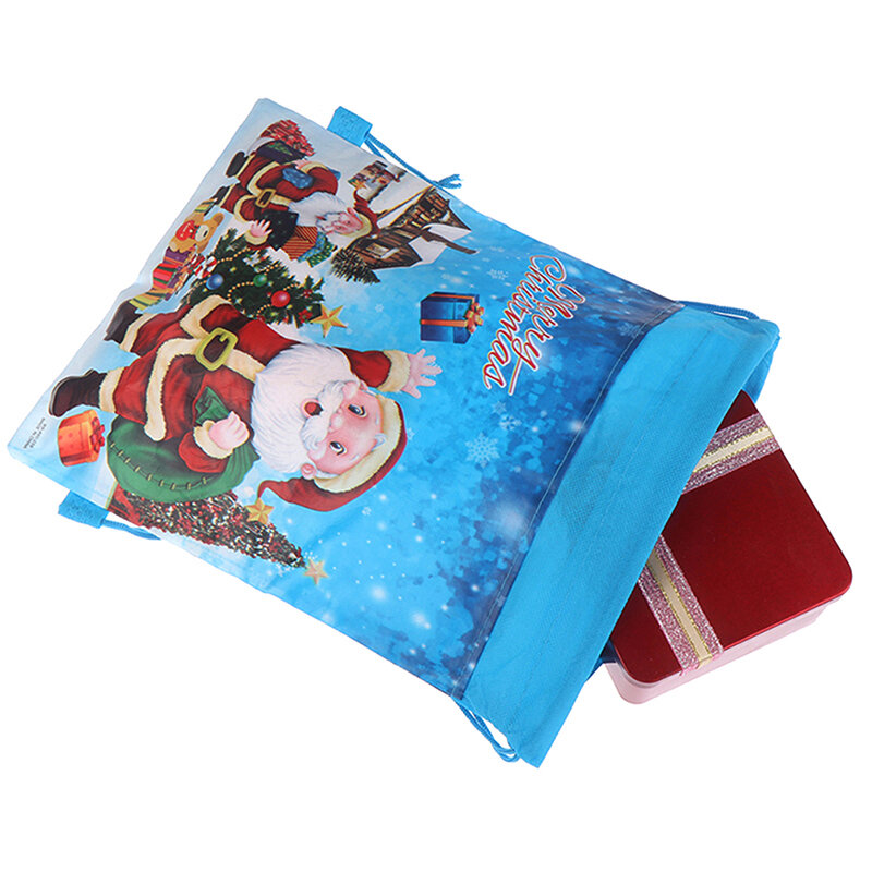 Bolsas de dulces de Papá Noel, mochila con cordón de navidad, regalos de Navidad, soporte para bolsa