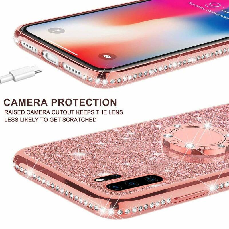 Vinger Ring Diamond Soft Case Voor Huawei P20 P30 Lite Pro P Smart 2019 Z P10 Nova 3 3i Honor 7X 8X Mate 20 10 Glitter Cover