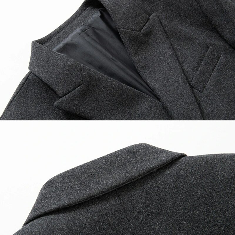 Holyrising мужское шерстяное пальто с двумя пуговицами, manteau homme hiver, теплое деловое пальто, удобная шерстяная Верхняя одежда 3xl 19367
