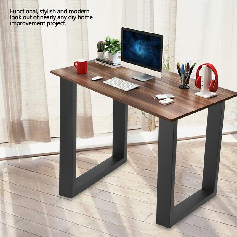 Pieds de Table industriels en acier, 2 pièces, noir/gris, pour meubles de maison