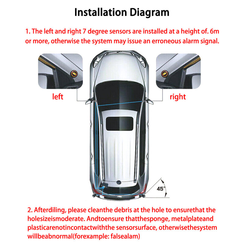 Système de surveillance des angles morts de voiture capteur à ultrasons aide à la Distance outil de changement de voie miroir d'angle mort système de détection Radar