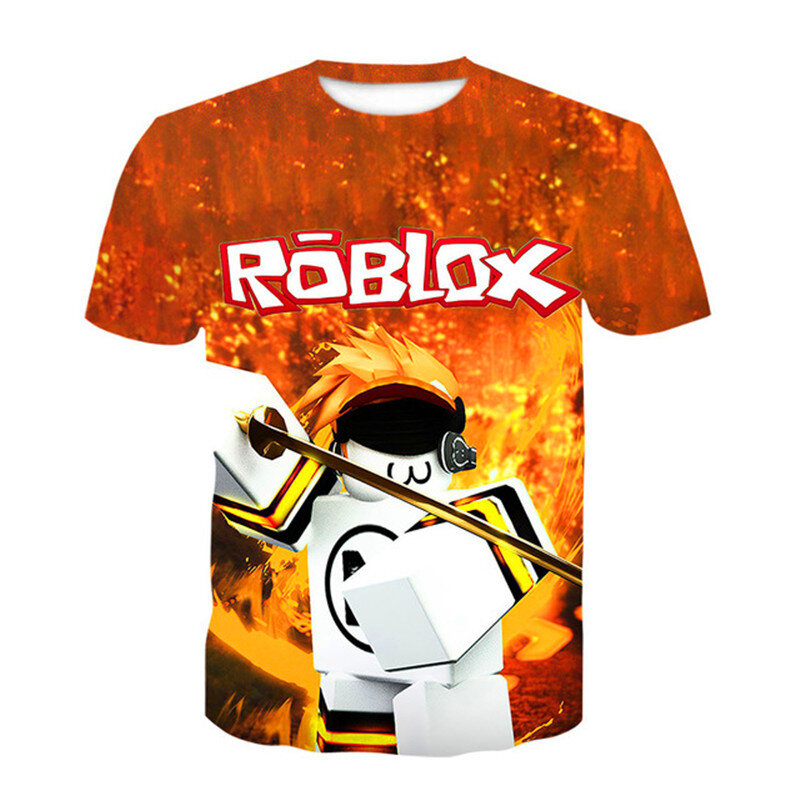 2021 어린이 Robloxing 어린이 o-넥 탑 티셔츠 여름 키즈 3D 인쇄 캐주얼 Tshirt 소년 게임 스포츠 t-셔츠 어린이 애니메이션 의류