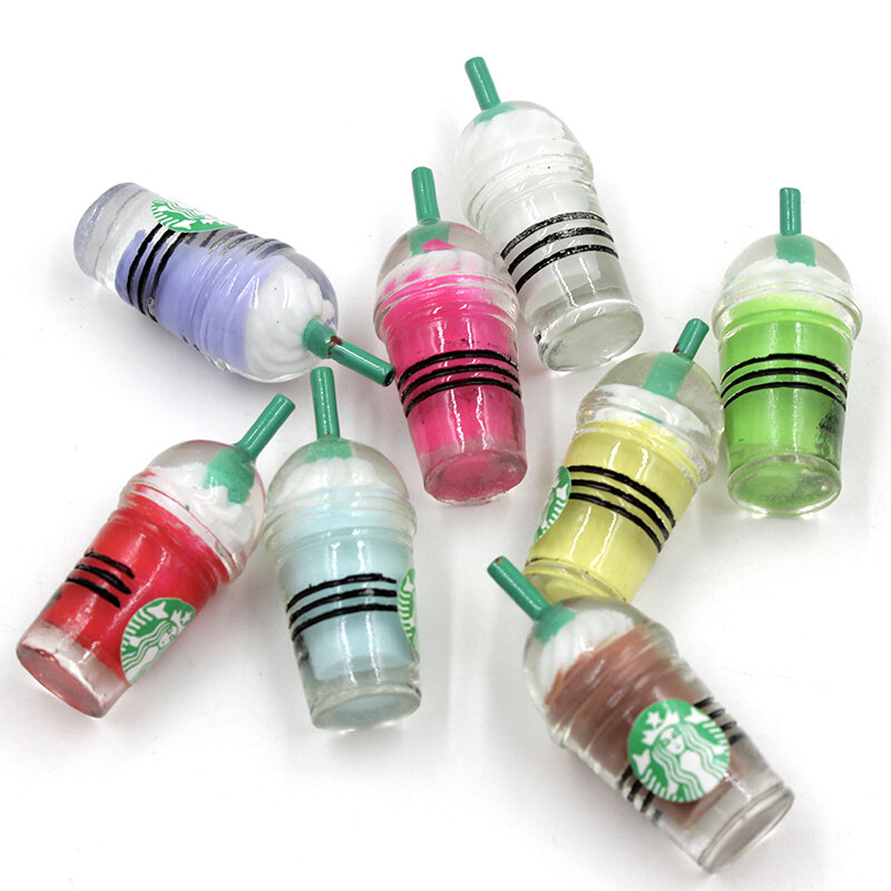 Koffie Stro Cup Bedels Voor Slime Editie Alle Voedsel Ijs Polymeer Klei Filler Hars Slime Accessoires Speelgoed Kit Voor kinderen