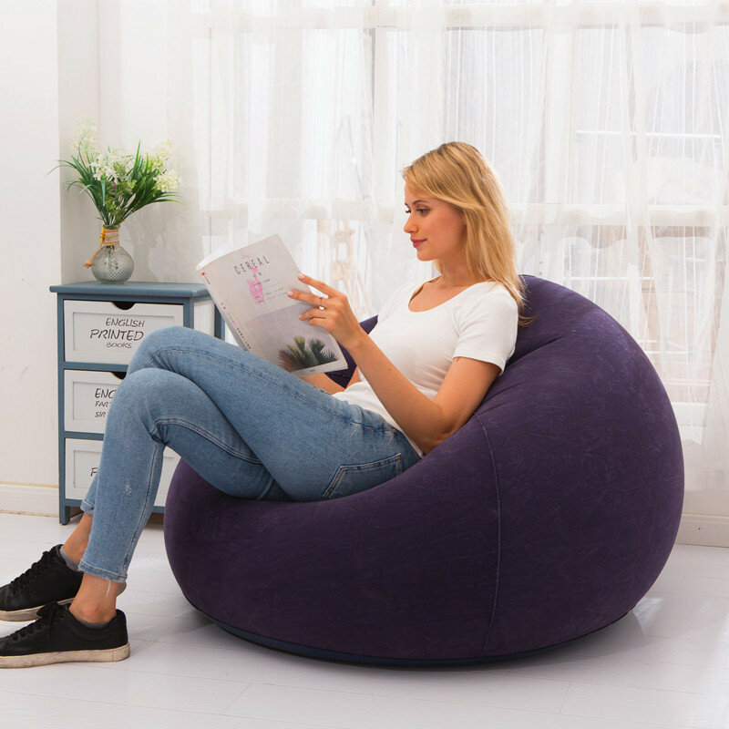 кровать надувная intex inflatable flocking sofa single lazy sofa chair foldable outdoor leisure sofa stool portable sofa