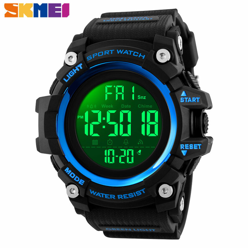 SKMEI-reloj deportivo inteligente para hombre, pulsera multifunción con Bluetooth, resistente al agua, 5Bar, digital, LED, 1227