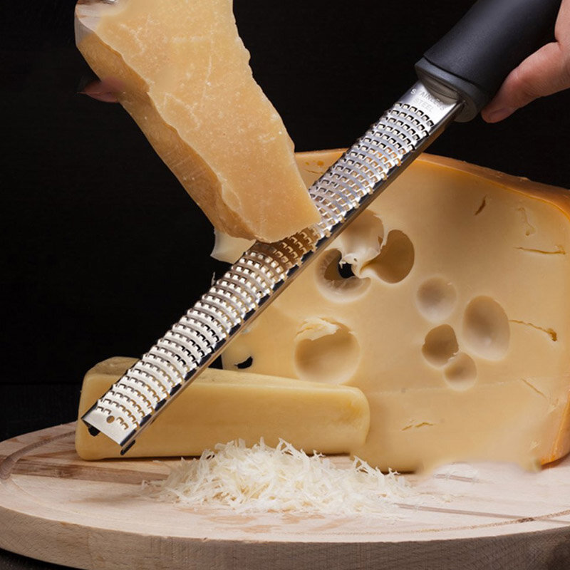 Rallador de queso trituradora de navaja de acero inoxidable hoja afilada mano rallador de queso parmesano de rejilla de queso cítricos acanalador de fruta lavavajillas