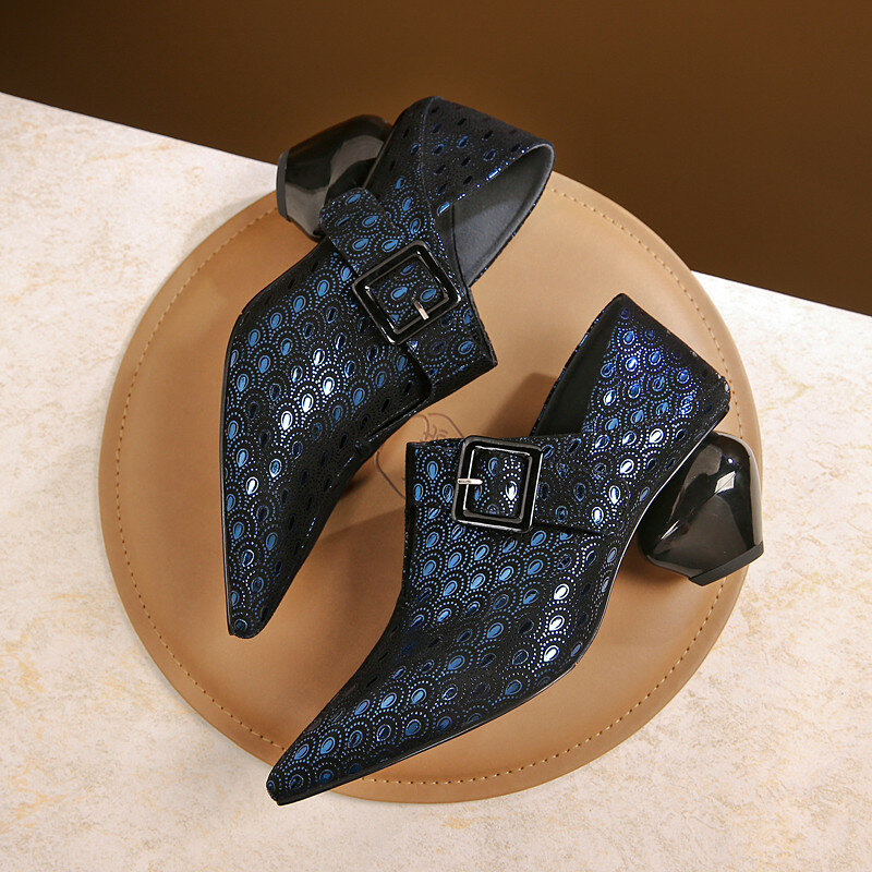 FEDONAS 2020 primavera otoño nueva moda elegante puntiagudos extraños tacones mujer bombas imprimir piel de oveja Oficina zapatos para mujer