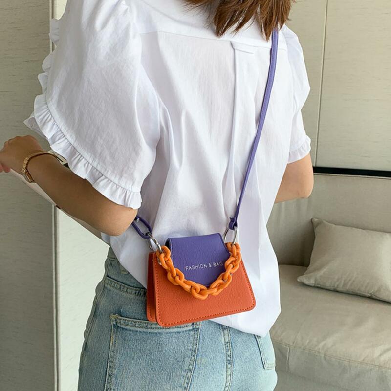 Tote Women Super mini Design PU Leather Shoulder Bags For Women 2021 New Color Block Crossbody Bag Female Travel Handbags