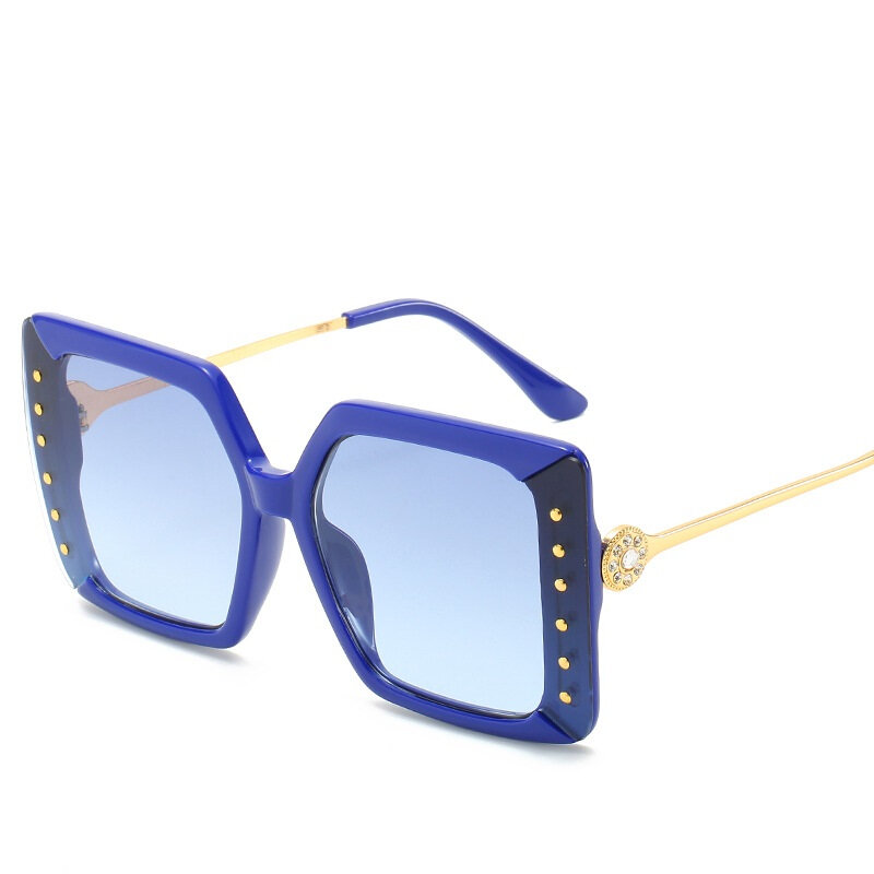 LONSY Vintage Square rettangolo occhiali da sole neri donna moda oversize grandi diamanti occhiali da sole Uv400 tonalità di guida per donna