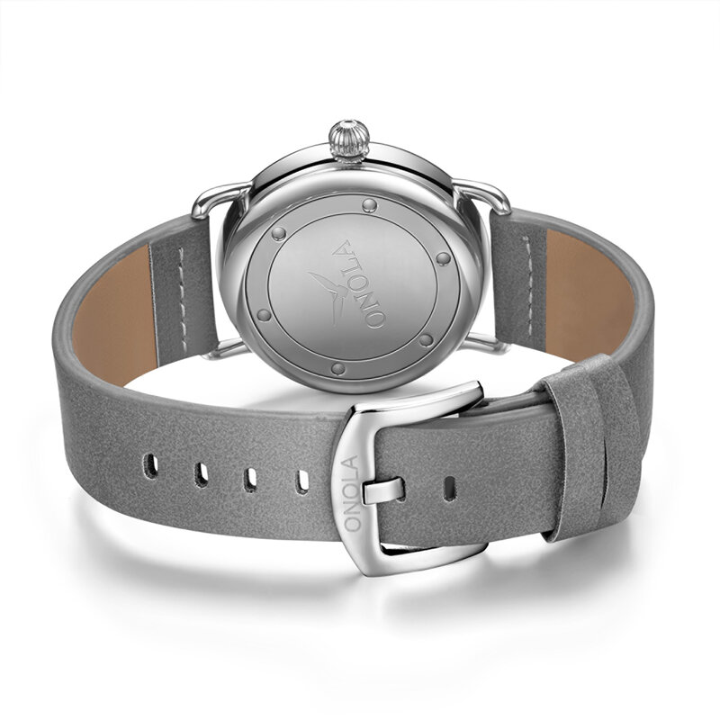 Onola relógio de pulso de couro impermeável masculino, relógio casual simples de marca superior e da moda, 2021