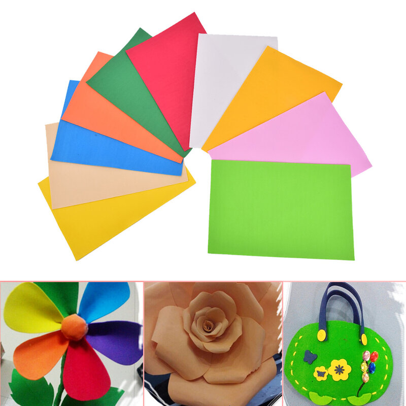 Esponja Multicolor de espuma EVA, papel plegable para álbum de recortes, manualidades, estampación, manualidades, 10 unids/lote