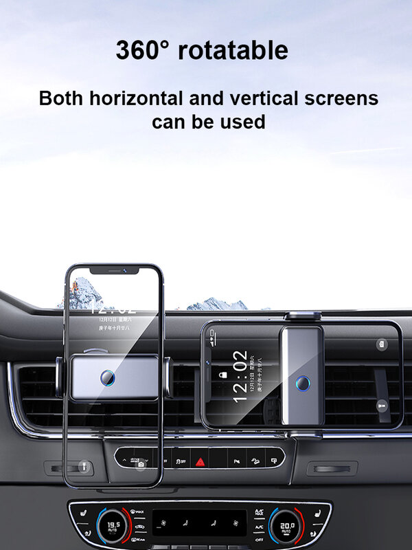 Soporte de teléfono móvil de inducción eléctrica ajustable para coche, montaje de ventilación para Huawei, iPhone, Xiaomi, Samsung, 4,7-7,2 pulgadas