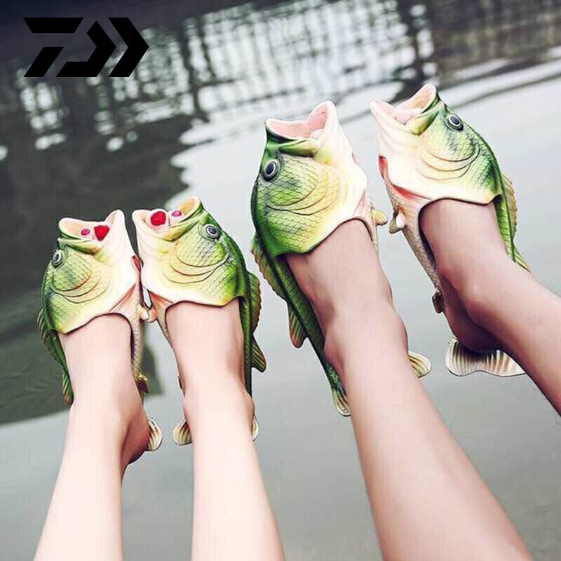 DAIWA-재미 있는 물고기 샌들 통기성 워킹 경량 패션 낚시 레저 가족 야외 비치 슬리퍼, 물 신발 비치샌들