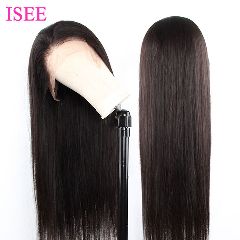 Perruque Lace Front Wig malaisienne naturelle, cheveux lisses, 13x1, 13x4, densité 180%, pour femmes
