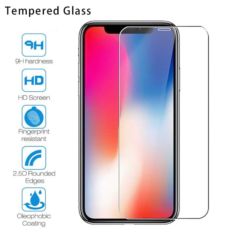 Tempered Glass untuk iPhone X XS Max XR 6 6 S 7 7 Plus 5 S 11Pro Pelindung Layar Pelindung kaca Di iPhone 7 8 6 Plus X 5 Se Kaca
