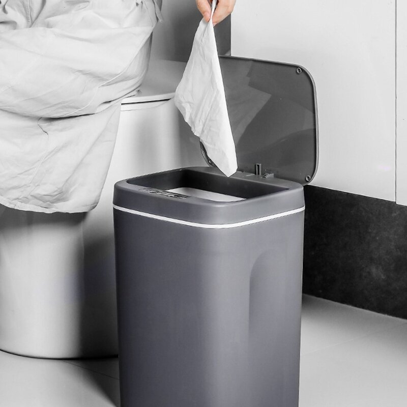 Intelligent Trash Can Automatic Sensor Dustbin Smart Sensor Electric Waste Bin Home Rubbish Can For Kitchen Bathroom Garbage