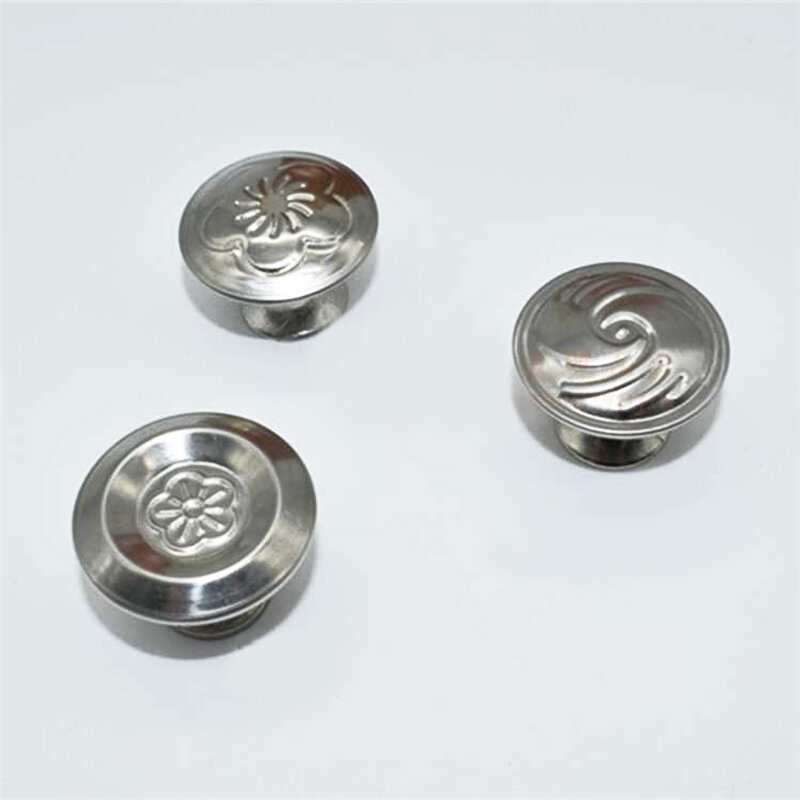 Boutons chauds de 10 pièces boutons ronds d'armoire d'acier inoxydable poignées de tiroir placard de cuisine