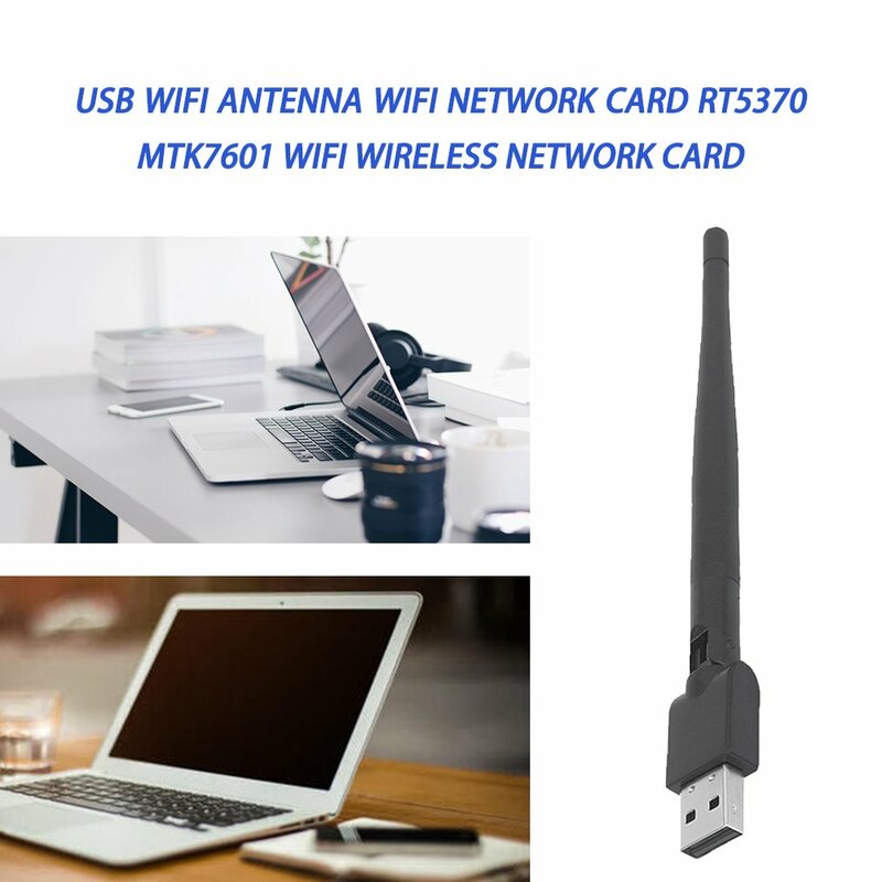 Antena WiFi Rt5370, USB 2,0, 150Mbps, tarjeta de red inalámbrica, adaptador LAN 802.11b/gn con antena giratoria, MTK7601