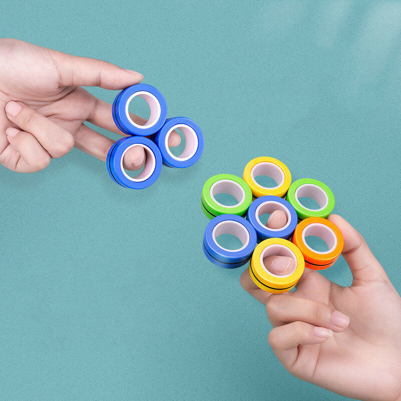 Antystresowe pierścienie magnetyczne Fidget rozpakować zabawki magiczne RingTools dzieci pierścień magnetyczny palec pierścień Spinner dorosłych zabawki dekompresyjne