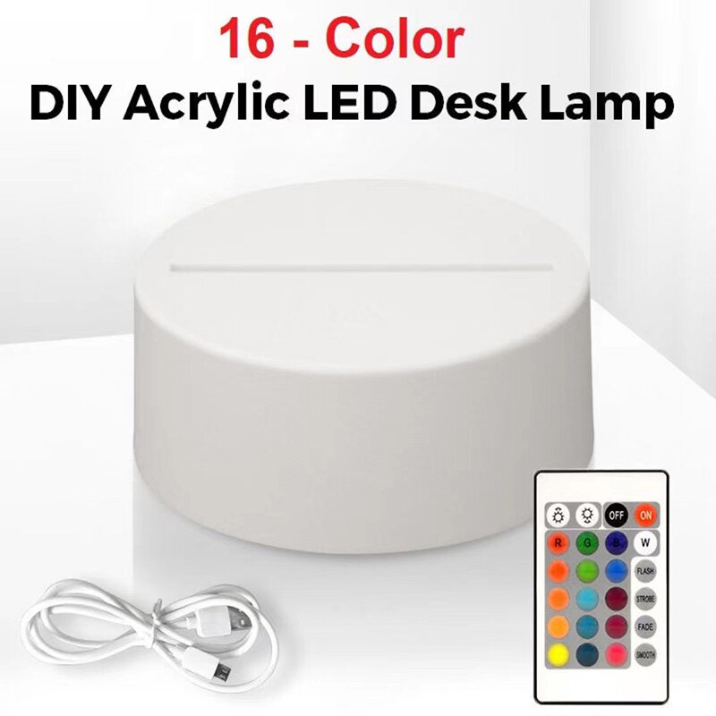 10 Sets 3D Nacht LED Licht Lampe Basis 16 Farben Acryl Illusion Display Basis mit Fernbedienung USB Dimmbare LED Nacht licht Basis Stehen