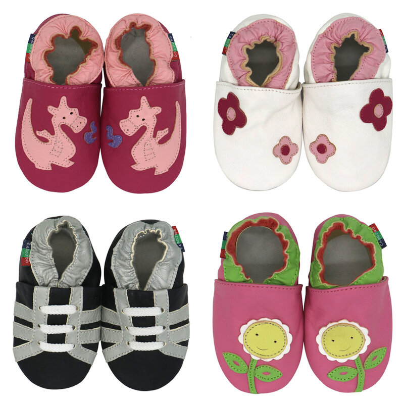 Carozoo – chaussures de sol pour enfants, pantoufles d'intérieur en peau de mouton pour garçons et filles, chaussures de marche pour bébés