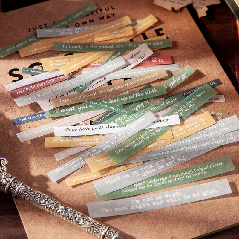 60 sztuk/paczka bajka Motto serii naklejki dekoracyjne Scrapbooking DIY Vintage Stamp Stick Label Stationery