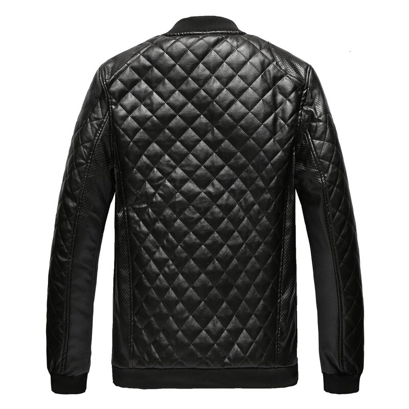 Musim 2019 Jaket Kulit Men 'S Fashion Leisure Time Longgar Mantel Kulit PU Pakaian Pria Diamond Kisi Pasang Pria Longgar mantel