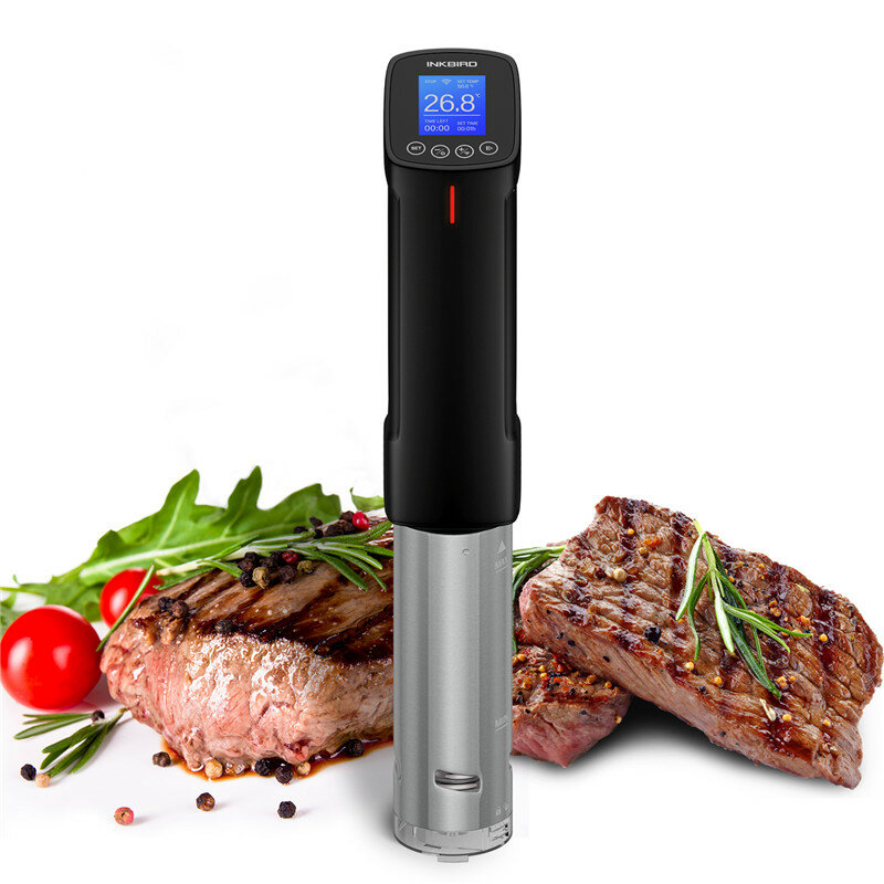 Inkbird Vacuum Slow Sous Vide WI-FI Food Cooker 1000W Powerful Immersion Circulator - LCD Digital Timer Display Stainless Steel