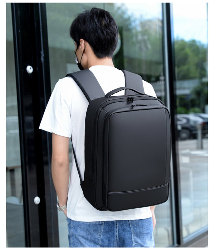 Mochila de negocios para hombre, bolsa de viaje para ir al trabajo, carga USB, expansión de computadora, bolsa escolar para estudiantes