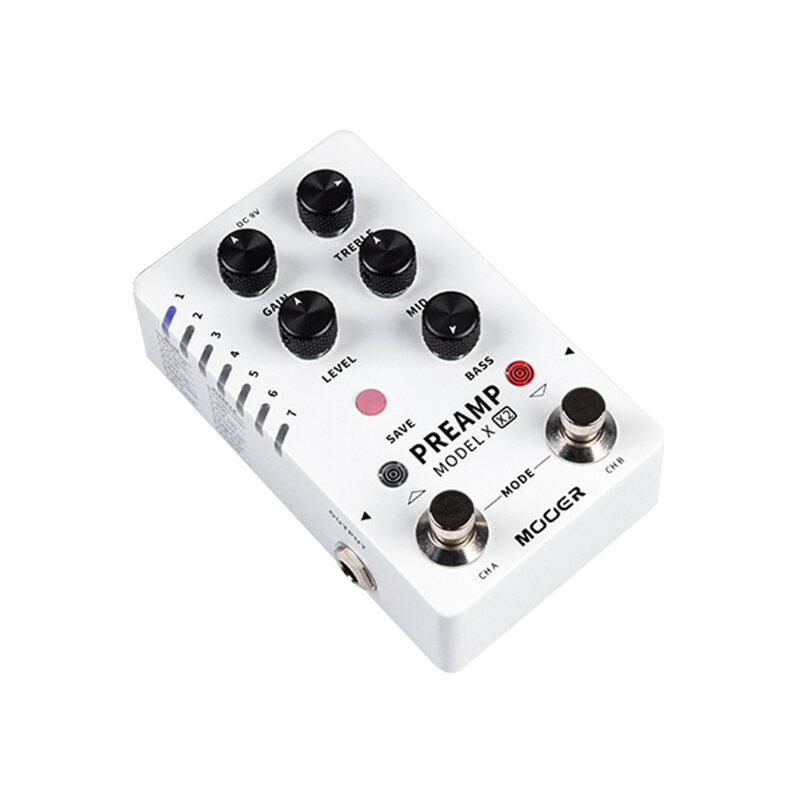 Mooer preamp modelo x x2 preamp pedal efeitos de guitarra digital pedal com 14 predefinidos salvar slot built-in gabinete simulação
