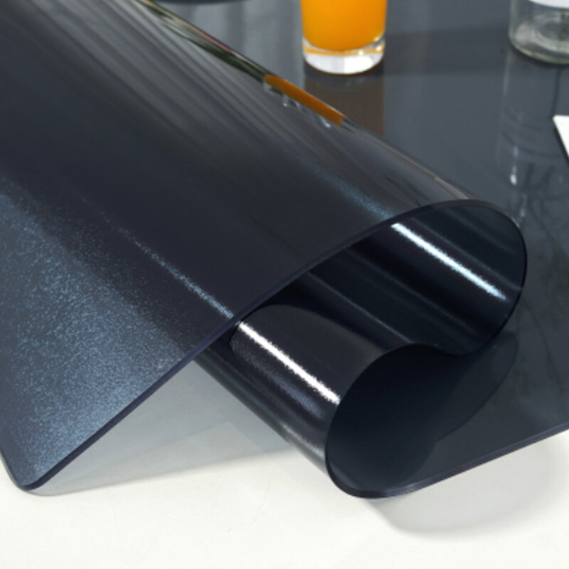 Mantel impermeable de PVC de 1,6mm, cubierta de mesa rectangular, color negro mate, protege la Mesa
