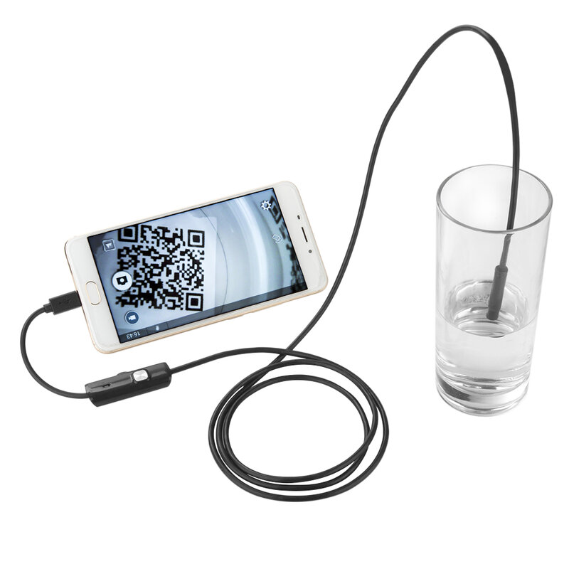 Endoscópio 720p com lentes de cobra, cabo semi rígido, 6 leds, à prova d'água, câmera usb para celulares android, windows, pc