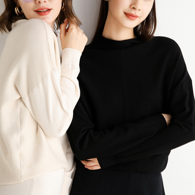 Otoño Jersey nuevo las mujeres de Color sólido de manga larga que basa la Turtleneck Pullover desgaste exterior suéter ropa para mujer