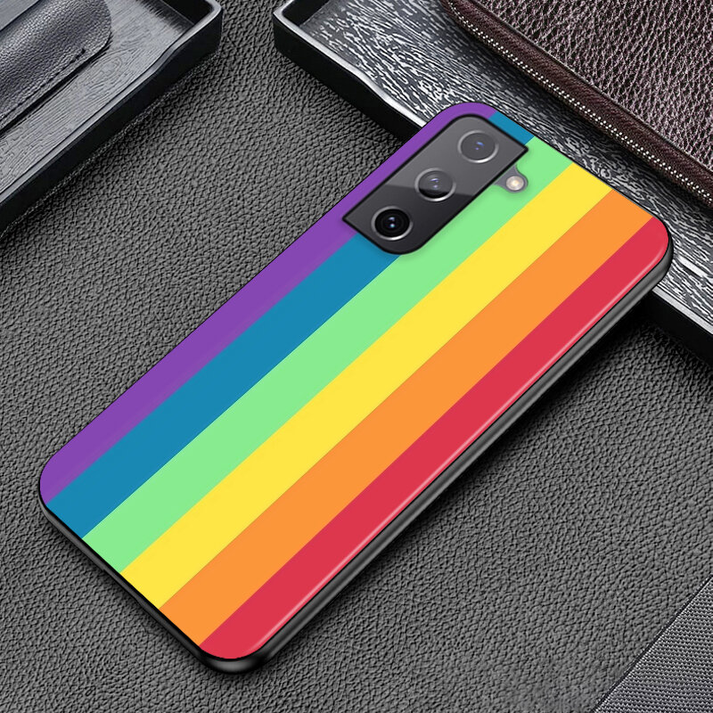 Gay Lesbian LGBT Rainbow Pride per Samsung Galaxy S21 S20 FE Ultra Lite S10 5G S10E S9 S8 S7 S6 Edge Plus custodia per telefono nera