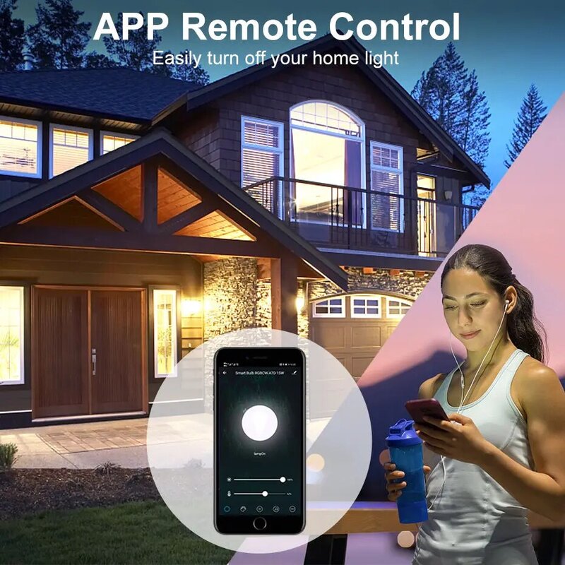 Tuya สมาร์ทหลอดไฟ15W เปลี่ยนสีแสง WiFi E27 RGB หลอดไฟ LED หรี่แสงได้หลอดไฟ LED สมาร์ทที่เข้ากันได้ Life APP Alexa google Home