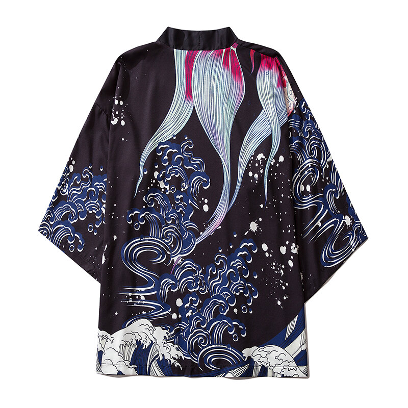Традиционная Женская Повседневная рубашка Haori с аниме принтом уличная одежда для мужчин азиатская одежда японское кимоно кардиган кимоно с...